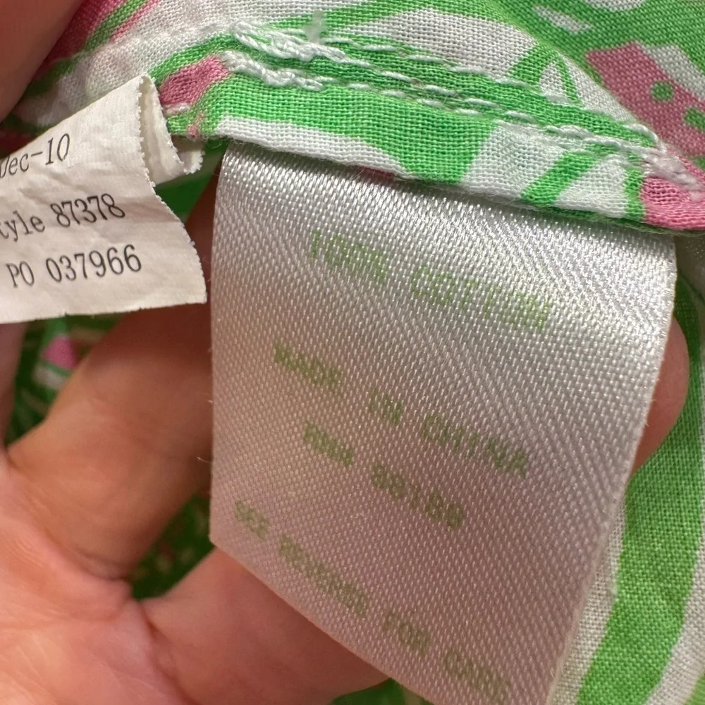 LILLY PULITZER Bright Vibrant Green Bean Daisy Darling Dress Size XL VGUC